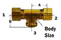 Compression Female Branch Forged Tee Diagram
